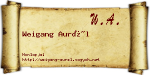Weigang Aurél névjegykártya